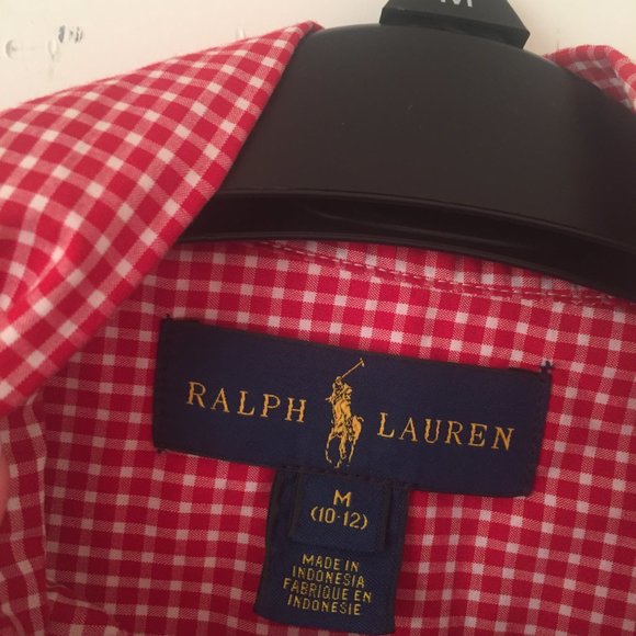 RALPH LAUREN TWO (BLUE AND RED) SHIRTS FOR BOYS, SZ. 10-12 - Picture 9 of 9